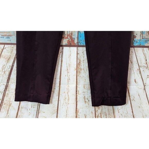 Mondetta Womens 14 Dark Purple Dress Pants Button Zip Straight Solid High Rise - Picture 4 of 9